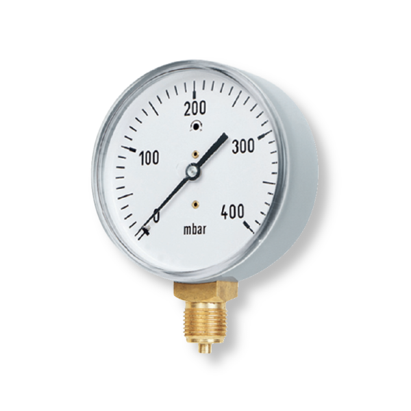 Gas guage, capsule pressure gauges, bottom connection, gas-specific version, DN 63–80–100